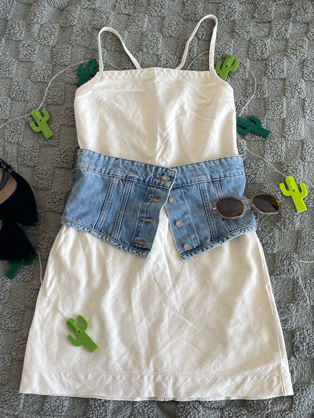 Rag & Bone New York BNWT Denim Tie Mini Dress - Picture 1 of 4